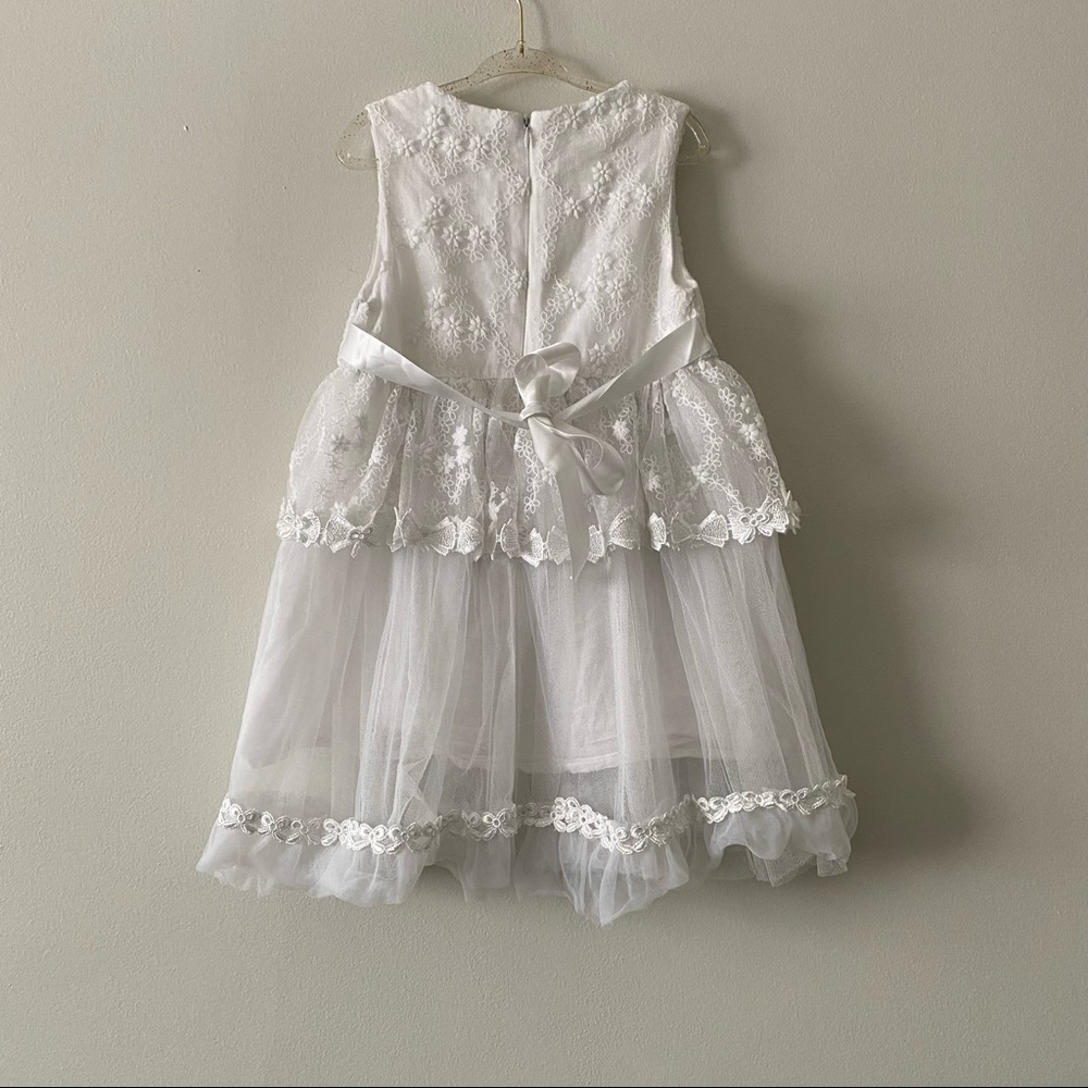 Jazz Style Size 13 Lace White Holiday Special Occasion Formal Flower Girl Dress - Picture 3 of 9